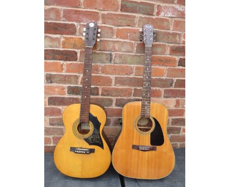 Two vintage acoustic guitars, comprising a Fender DG-3 (95120253) and a K 320 example