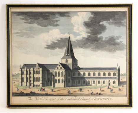 Leonard Knyff [Leendert Knijff] (Dutch, 1650-1722),'The North Prospect of the Cathedral Church of Rochester',Engraving on pap