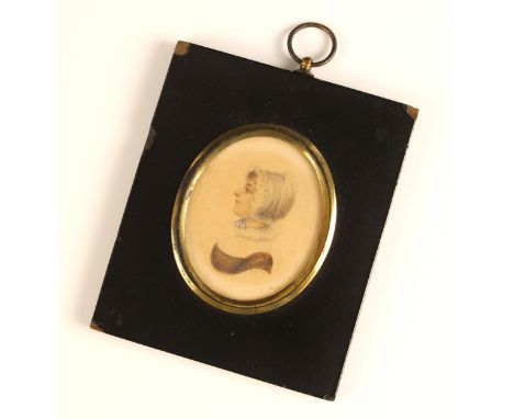 Albin Roberts Burt (British, 1783-1842),An oval portrait miniature depicting Margaret Hazard (1788-1811) in lace bonnet and c