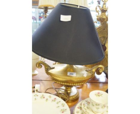 A modern gilt metal table lamp, (sold electrically untested).