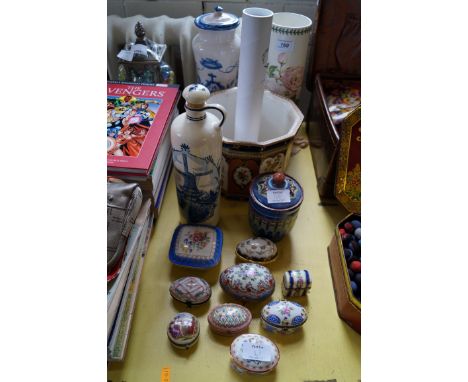 A mixed lot of assorted ceramics to include Royal Albert and Continental porcelain miniature trinket pots etc.