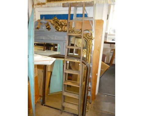 A set of Vintage wooden drapers ladders.