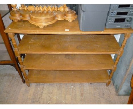 A late 19th/early 20th Century pine four tier buffet.