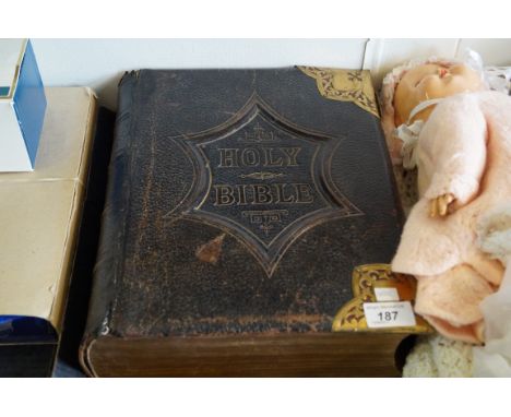 A vintage brass bound Holy Bible.