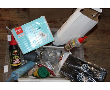 A box of misc tools &amp; accessories 
