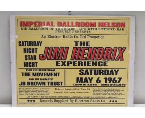 A re-production Jimi Hendrix poster 