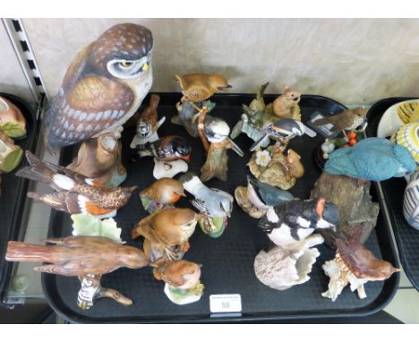 A tray of bird figures from Goebel, Beswick, Crown Staffordshire, Worcester etc. (approx.18)