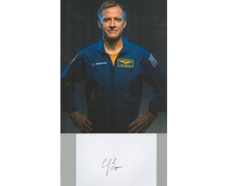 NASA astronaut Christopher J. Ferguson A white card (measuring 6"x4") nicely signed in black pen - who flew on three Space Sh