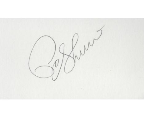 Pam Shriver white card (measuring approx. 4"x2. 25") signed in black biro by tennis legend r - winner of 22 Grand Slam tourna