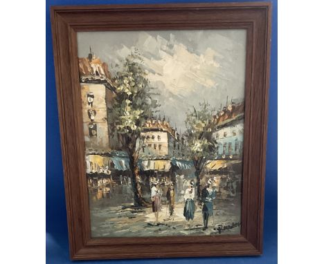 Belgian Child Artist Frédéric van de Kerkhove Original Vintage Artwork on Canvas. Housed in wooden frame measuring 12 x 10 in
