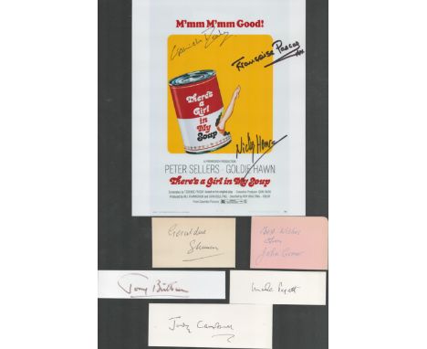 There's a Girl in My Soup (1970), a 10x8 photo. Signed by Nicky Henson who played Jimmy, Francoise Pascal as Paola and Gabrie