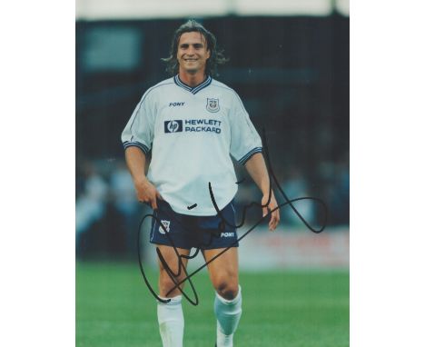 Football Tottenham Hotspur Legend David Ginola Signed 10x8 inch Colour Photo. Signed in black ink. Good condition. All autogr