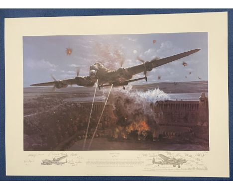 7 Signed Primary Target Colour Print By Philip E West. 24/65. Signed in Pencil by Richard Todd, Jerry Fray, George Chalmers, 