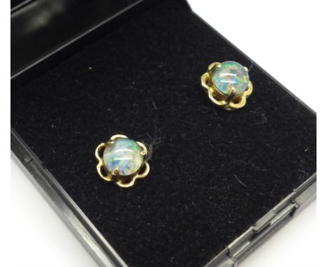 A pair of doublet opal set ear studs