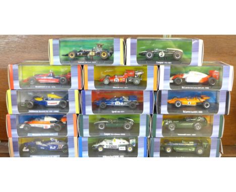 A collection of fourteen Atlas Edition Grand Prix Legends of Formula 1 model racing cars, all boxed