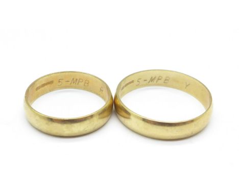 Two 9ct gold rings, 6.3g, R and Y