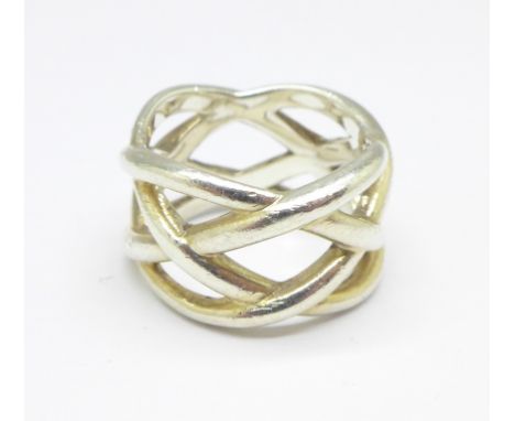 A silver Tiffany Paloma Picasso ring, J