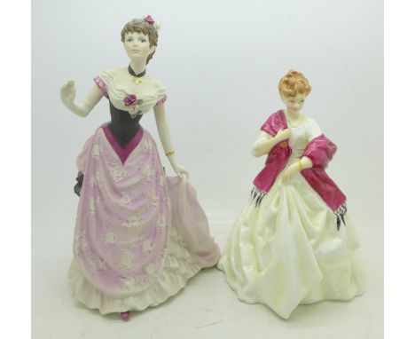 A Royal Worcester figure, First Dance, 3629 and a Coalport figure, Matinee Performance