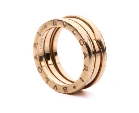 Bulgari - B.zero1 ring in yellow metal, signed and numbered, Italian assay marks 'Au 750', size O, total weight of item 10.2 