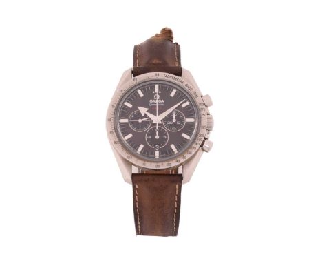 An Omega 1957 Speedmaster Broad Arrow watch, featuring a Swiss-made automatic movement in a steel case measuring 40mm with a 