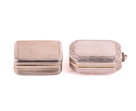 A George III silver vinaigrette, by Samuel Pemberton, Birmingham 1801, of rectangular form with canted corners and a suspensi