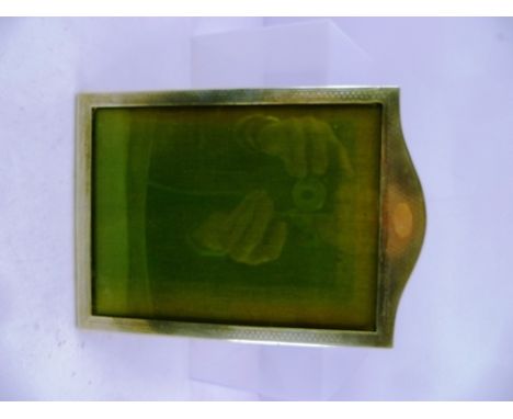 E. MANDER LTD. AN EARLY 20TH CENTURY SILVER MOUNTED PHOTOGRAPH FRAME having engine turned decoration, Birmingham 1925, oak ba
