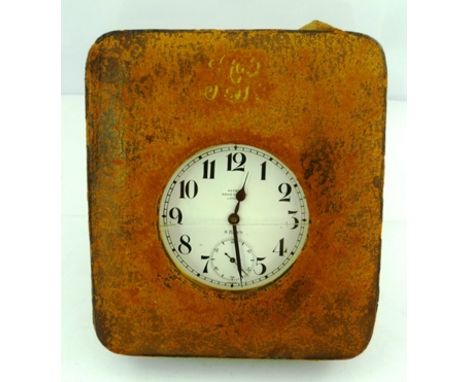 AN ASPREY OVERSIZED NICKEL CASED POCKET WATCH the enamel dial with Arabic numerals, inscribed "Asprey, Bond Street, London" w