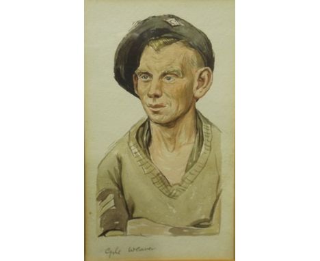EDWARD R. PAYNE (1906-1991) "Corporal Weaver" Second World War Soldier at Rest, Watercolour, inscribed, named to mount "Edwar
