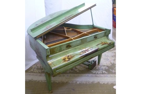 A Danemann Boudoir Baby Grand Piano Richly Decorated And Gilded