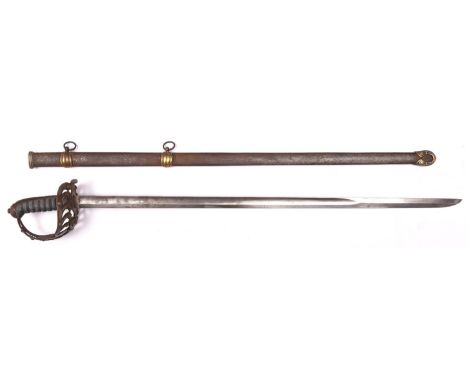 A Victorian 2nd Life Guards officer's 1874 pattern "State" sword, blade 36" with hatchet point, the ricasso etched "B. GRACE 