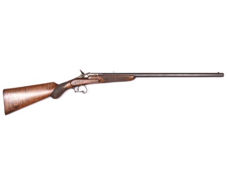 **A Belgian .22" RF smooth bore garden gun, number 4242, 38" overall, octagonal barrel 23" with Liege proofs, hinge up breech