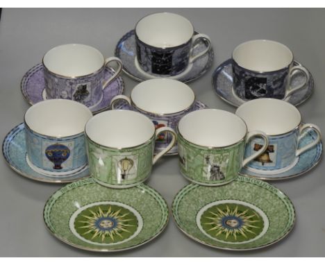 8 WEDGWOOD MILLENIUM CUPS & SAUCERS 