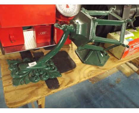 A Green Painted Exterior Wall Mounting Light Fitting, 63cm high 
