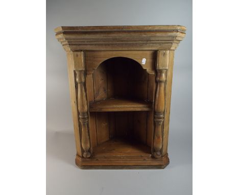 A Stained Pine Corner Cabinet, with Single Shelf, 66cm High