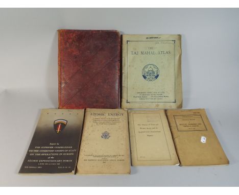 A Collection of Military Books and Pamphlets to Include Atomic Energy, Allied Expeditionary Force, Time and Motion in Ammunit