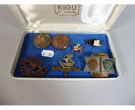 A Small Collection of Military Badges, Coronation Medals, Enamel Badges 