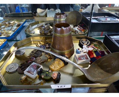 A Walker and Hall 1944 War Department Ladle, Collection of Military Badges and Figures Etc