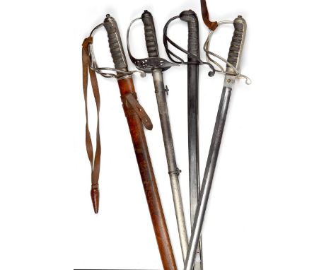 A group of four British officer's regulation swords: an Edward VII 1897 pattern infantry officer's sword, of the light type, 