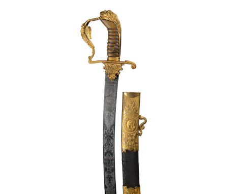 A fine 19th Century British Naval presentation sword, 'PRESENTED BY THE SEAMEN OF HIS MAJESTY'S SHIP EURYALUS TO LIEUNT CHARL