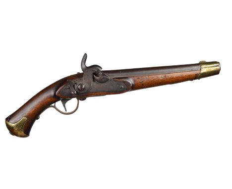 A Swedish percussion conversion service pistol, rifled barrel 9 in. and bearing both Husquevarna and London (Company) proof m