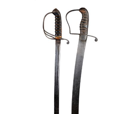 A British 1796 pattern light cavalry officer's sword, the blade with etched details and retaining traces of gilding, regulati