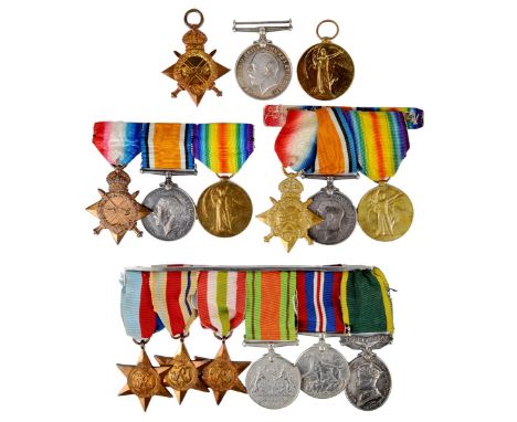 A small collection of campaign groups, comprising three 1914-15 Star trios to: Captain D. M. Borland, Royal Army Medical Corp