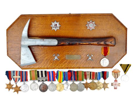 A collection of medals, including a 1914-15 Star Trio to the Army Veterinary Corps (SE 43229 A. CPL. D.J. HANNAN. A.V.C.); a 