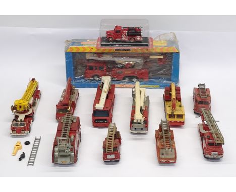 Dinky, Matchbox&nbsp;&amp; similar, Fire Engines &amp; related, a boxed &amp; unboxed Emergency Vehicle group. &nbsp;Although