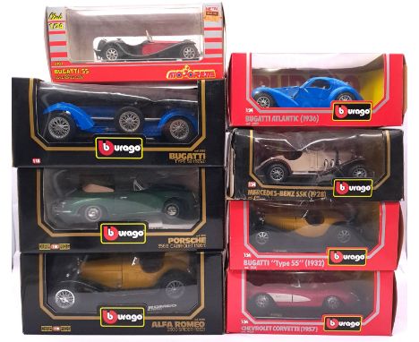 Bburago &amp; Majorette, a boxed group of 1:18 &amp; 1:24 scale models to include Bburago 3051 Porsche 356B Cabriolet (1961) 