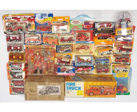 Matchbox. Mattel Hot Wheels, Majorette &amp; similar, a boxed Fire Engines &amp; Fire Support Vehicles group. &nbsp;Although 