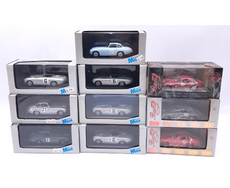 Brumm, Bang &amp; Max Models, a boxed 1:43 scale racing/performance models to include Brumm 1011m Mercedes 300SL "Mille Migli