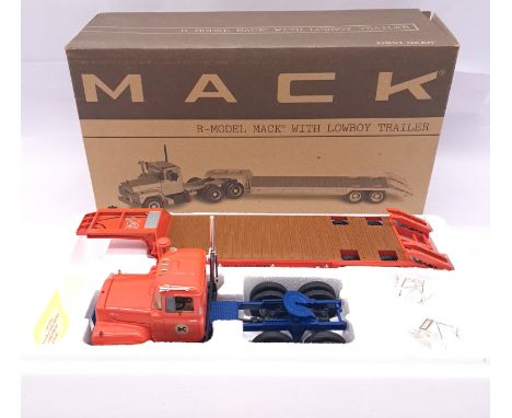 1st (First Gear) a boxed 1:34 scale 19-2211 MACK R-Model Mack With Lowboy Trailer "Allis-Chalmers". Although not checked for 