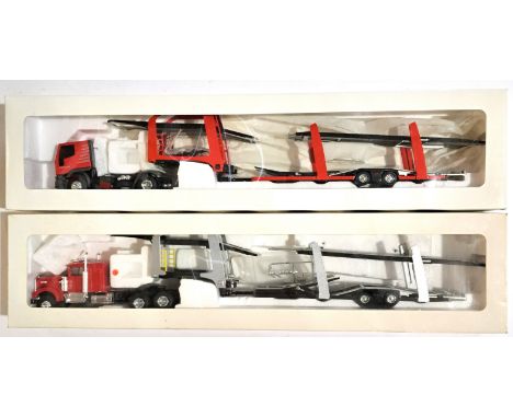 Eligor, a boxed pair of larger scale Commercial Car Transporter models comprising of 111828 Kenworth W9000along with a 111982