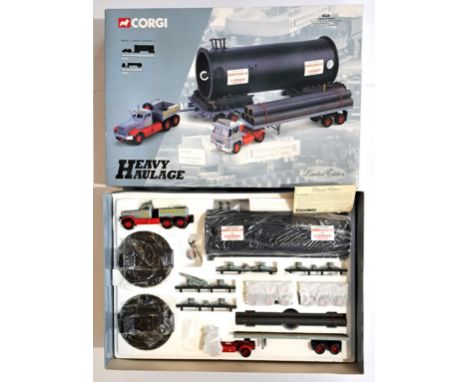 Corgi "Heavy Haulage", a boxed 1:50 scale 31014 Guy Invincible Long Platform Trailer, Pipe Load &amp; Diamond T Ballast, Nich